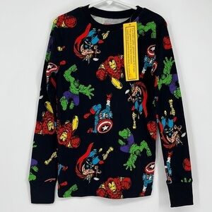 Marvel Amazon Essentials Long Sleeve Superhero Pajama Top Kids Size Large NWT!